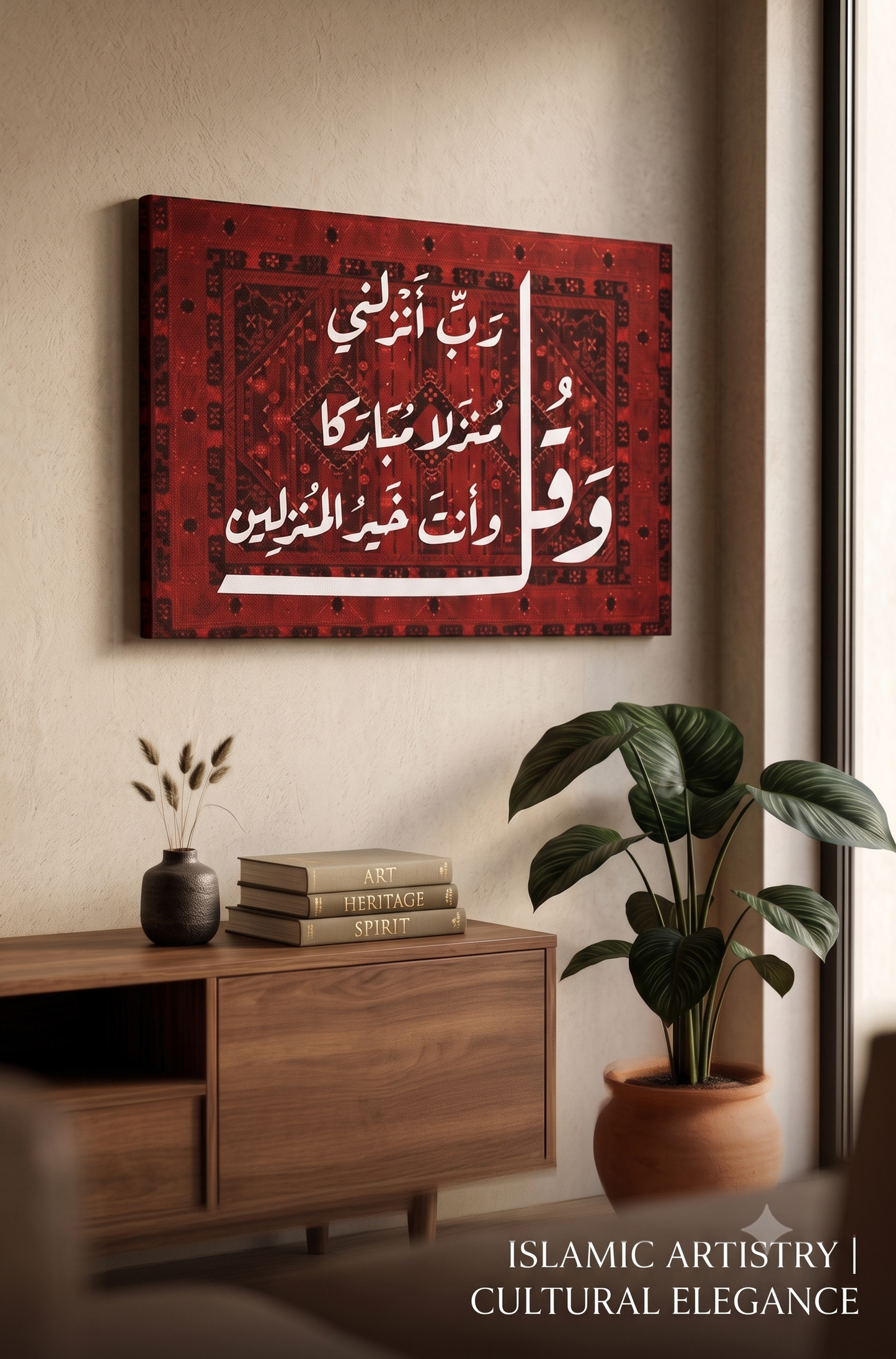 "لوحة قرآنية جدارية" (وقل رب أنزلني منزلاً مباركاً).